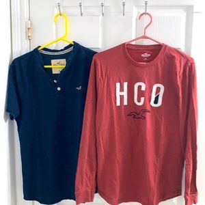 Hollister short sleeve and long sleeve shirt (set)
